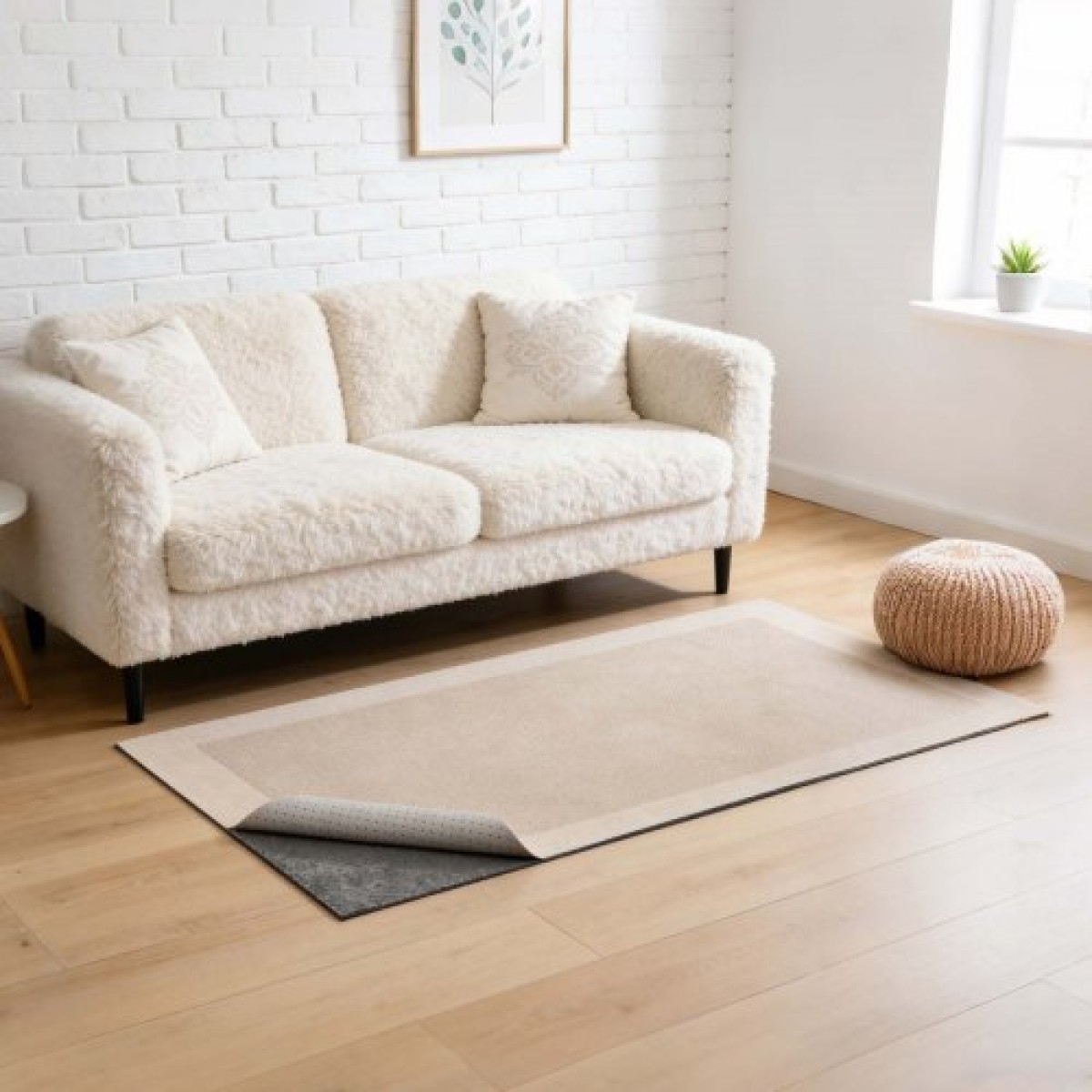VEVOR Rug Pad 0,91 x 1,52 m, Αντιολισθητικό μαξιλαράκι περιοχής χαλιού, επένδυση χαλιού με μαξιλάρι από τσόχα διπλής επιφάνειας & λαστιχένια λαβή, προστασία δαπέδου από σκληρό ξύλο για όλα τα δάπεδα, φινιρίσματα, κρατά τα χαλιά στη θέση τους