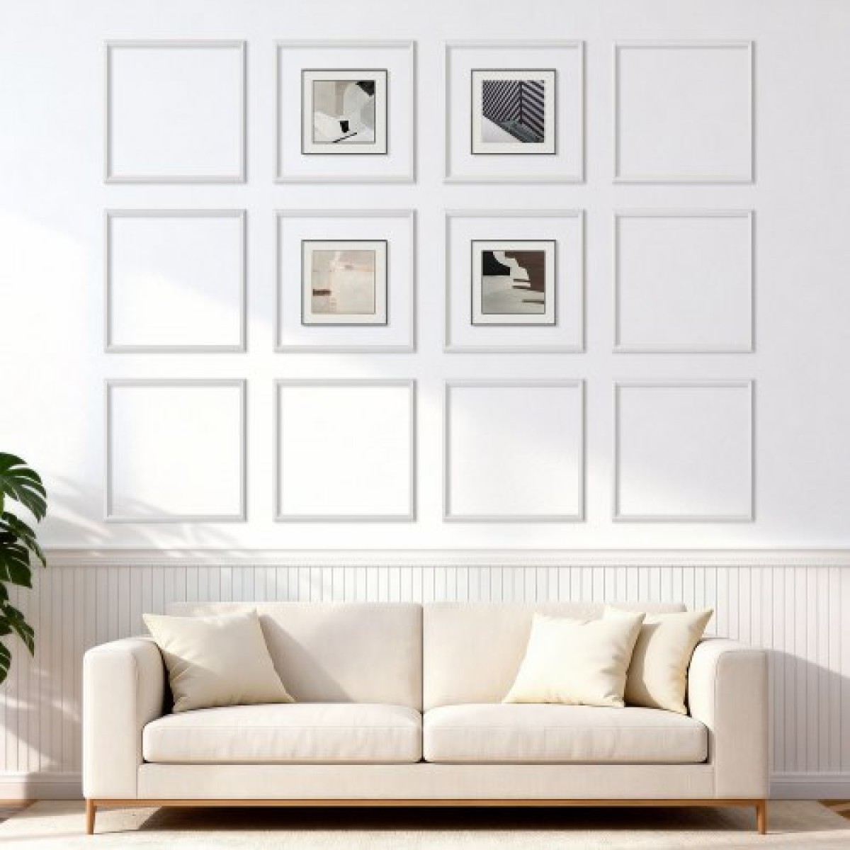 VEVOR Wall Molding 12 Pack, 51 x 51 cm Σετ πάνελ με ξύλινο πάνελ, Ελαφρύ βαμμένο πολυστυρένιο, εύκολο στην εγκατάσταση, αδιάβροχο διακοσμητικό τοίχου για εσωτερική διακόσμηση Σαλόνι, Υπνοδωμάτιο, Σπίτι, Λευκό