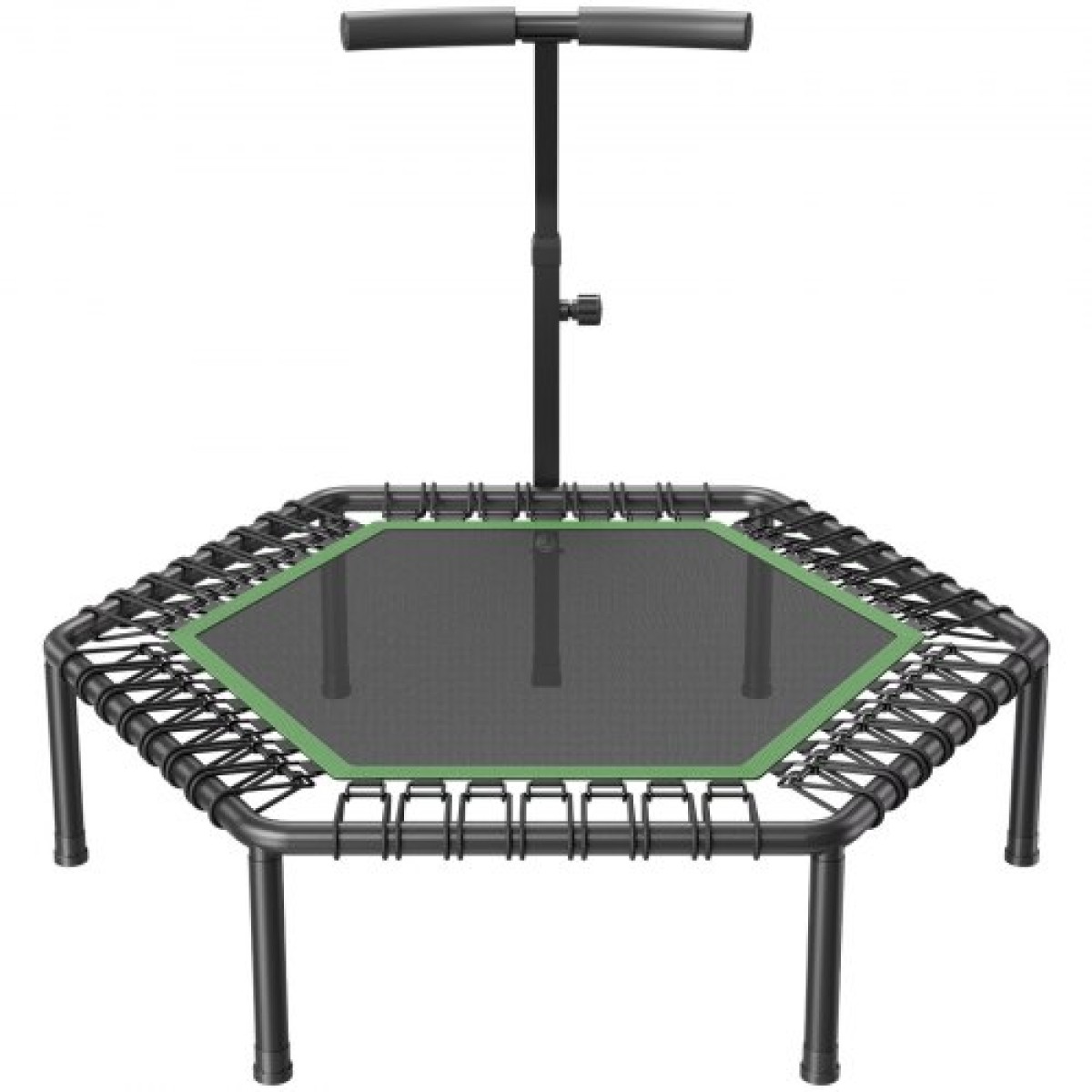 VEVOR 1385 mm Mini Trampoline, 205 kg Max Load Fitness Rebounder, Stylable & Quiet Μικρό Τραμπολίνο με 3 επίπεδα ρυθμιζόμενο ύψος & λαβή αφρού, Exercise Rebounder για Ενήλικες Προπόνηση σε εσωτερικούς χώρους/κήπου