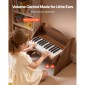 Πληκτρολόγιο VEVOR Kids Piano, Ξύλινο ψηφιακό πιάνο 25 πλήκτρων για παιδιά, Μίνι μουσικό εκπαιδευτικό όργανο παιχνίδι με ρεαλιστικό ήχο, διπλή ισχύς, ρυθμιζόμενη ένταση για νήπια, αγόρια κορίτσια εκμάθηση, καρυδιά