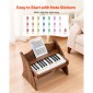 Πληκτρολόγιο VEVOR Kids Piano, Ξύλινο ψηφιακό πιάνο 25 πλήκτρων για παιδιά, Μίνι μουσικό εκπαιδευτικό όργανο παιχνίδι με ρεαλιστικό ήχο, διπλή ισχύς, ρυθμιζόμενη ένταση για νήπια, αγόρια κορίτσια εκμάθηση, καρυδιά