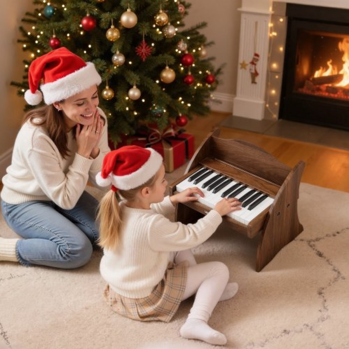 Πληκτρολόγιο VEVOR Kids Piano, Ξύλινο ψηφιακό πιάνο 25 πλήκτρων για παιδιά, Μίνι μουσικό εκπαιδευτικό όργανο παιχνίδι με ρεαλιστικό ήχο, διπλή ισχύς, ρυθμιζόμενη ένταση για νήπια, αγόρια κορίτσια εκμάθηση, καρυδιά