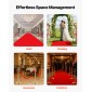 VEVOR 4 τεμ. Red Velvet Stanchion Ropes, 1,5 m Crowd Control Stanchion Red Velvet Ropes with Silver Hooks, Post Queue Barrier Carpet Rope for Carpet Events Κινηματογράφοι Μεγάλα εγκαίνια Ξενοδοχεία Πάρτι