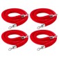 VEVOR 4 τεμ. Red Velvet Stanchion Ropes, 1,5 m Crowd Control Stanchion Red Velvet Ropes with Silver Hooks, Post Queue Barrier Carpet Rope for Carpet Events Κινηματογράφοι Μεγάλα εγκαίνια Ξενοδοχεία Πάρτι