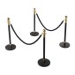 VEVOR Stanchion Post, 4 τεμ. Crowd Control Barrier Set με 2 Μαύρα Βελούδινα Σχοινιά, Ανοξείδωτο Stenchion Post Queue με Κοίλη Βάση για Θέατρο, Πάρτι, Γάμο, Έκθεση, Εκδήλωση (Μαύρο)