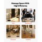VEVOR Stanchion Post, 4 τεμ. Crowd Control Barrier Set με 2 Μαύρα Βελούδινα Σχοινιά, Ανοξείδωτο Stenchion Post Queue με Κοίλη Βάση για Θέατρο, Πάρτι, Γάμο, Έκθεση, Εκδήλωση (Μαύρο)
