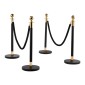VEVOR Stanchion Post, 4 τεμ. Crowd Control Barrier Set με 2 Μαύρα Βελούδινα Σχοινιά, Ανοξείδωτο Stenchion Post Queue με Κοίλη Βάση για Θέατρο, Πάρτι, Γάμο, Έκθεση, Εκδήλωση (Μαύρο)