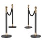 VEVOR Stanchion Post, 4 τεμ. Crowd Control Barrier Set με 2 Μαύρα Βελούδινα Σχοινιά, Ανοξείδωτο Stenchion Post Queue με Κοίλη Βάση για Θέατρο, Πάρτι, Γάμο, Έκθεση, Εκδήλωση (Μαύρο)
