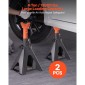 VEVOR Jack Stand, χωρητικότητα 6 Ton (13.000 lbs), 370-580 mm ρυθμιζόμενο ύψος, βαρέως τύπου Steel Jack Stand με διπλό κλείδωμα, για ανύψωση RV, Small Truck, Car, SUV, 1 Pair, Black and Orange