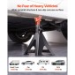 VEVOR Jack Stand, χωρητικότητα 6 Ton (13.000 lbs), 370-580 mm ρυθμιζόμενο ύψος, βαρέως τύπου Steel Jack Stand με διπλό κλείδωμα, για ανύψωση RV, Small Truck, Car, SUV, 1 Pair, Black and Orange