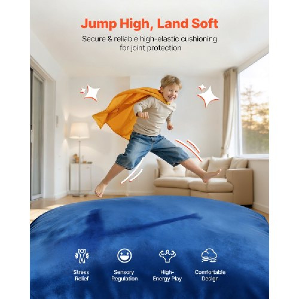 VEVOR Crash Pad, 1500 x 1500 mm Crash Pad για παιδιά Αισθητήριο με μπλοκ αφρού & κάλυμμα που πλένεται, γιγαντιαίο μαξιλάρι, μεγάλη ζώνη προσγείωσης από μαλακό αφρό, Εξοπλισμός δωματίου για παιδιά που πηδούν, χαλαρώνουν, παίζουν