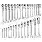 Σετ κλειδιών καστάνιας VEVOR Flex-Head, SAE και Metric, 30 τεμαχίων, 72 δοντιών, Cr-V Steel Ratchet Flexible Combined Wrench Set with Roll Up Pouch, για γενικές επισκευές οικιακής χρήσης και αυτοκινήτων, ασημί