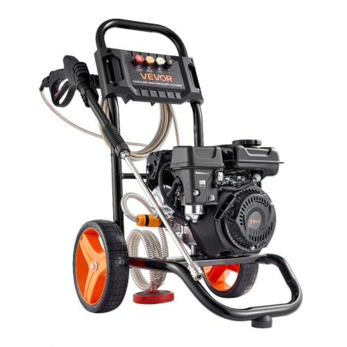 VEVOR Gas Pressure Washer 2900 PSI and Max 7 L/min, Αναβάθμιση αντλίας αλουμινίου με πιστόλι ψεκασμού και ραβδί, σετ 4 ακροφυσίων, πλυντήριο πίεσης αερίου για αυτοκίνητα, φράχτες, δρόμους, σπίτια, αίθρια, έπιπλα