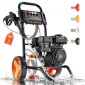 VEVOR Gas Pressure Washer 2900 PSI and Max 7 L/min, Αναβάθμιση αντλίας αλουμινίου με πιστόλι ψεκασμού και ραβδί, σετ 4 ακροφυσίων, πλυντήριο πίεσης αερίου για αυτοκίνητα, φράχτες, δρόμους, σπίτια, αίθρια, έπιπλα