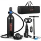 Mini Scuba Tank VEVOR, φορητή δεξαμενή κατάδυσης 1L για υποβρύχια αναπνοή, επαναχρησιμοποιούμενος κύλινδρος κατάδυσης πνεύμονα έως 20 λεπτά, μπουκάλι πόνυ έκτακτης ανάγκης διάσωσης με προσαρμογέα και γυαλιά για κολύμβηση με αναπνευστήρα
