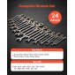 Σετ κλειδιών καστάνιας VEVOR Flex-Head, 24 τεμαχίων SAE και Metric, 72 δόντια, Cr-V Steel Ratchet εύκαμπτο συνδυαστικό κλειδί με θήκη αποθήκευσης, για γενικά νοικοκυριά, επισκευές αυτοκινήτων, γκρι νικέλιο