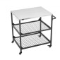 VEVOR Outdoor Grill Cart, τραπέζι ψησίματος από ανοξείδωτο ατσάλι 800 x 610 mm, Τραπέζι ψησίματος εξωτερικού χώρου με 4 ρόδες & πλαϊνή λαβή, δύο διχτυωτά ράφια, τραπέζια προετοιμασίας μπάρμπεκιου για βεράντα, κήπο