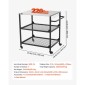 VEVOR Outdoor Grill Cart, τραπέζι ψησίματος από ανοξείδωτο ατσάλι 800 x 610 mm, Τραπέζι ψησίματος εξωτερικού χώρου με 4 ρόδες & πλαϊνή λαβή, δύο διχτυωτά ράφια, τραπέζια προετοιμασίας μπάρμπεκιου για βεράντα, κήπο