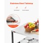 VEVOR Outdoor Grill Cart, τραπέζι ψησίματος από ανοξείδωτο ατσάλι 800 x 610 mm, Τραπέζι ψησίματος εξωτερικού χώρου με 4 ρόδες & πλαϊνή λαβή, δύο διχτυωτά ράφια, τραπέζια προετοιμασίας μπάρμπεκιου για βεράντα, κήπο