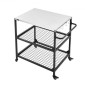 VEVOR Outdoor Grill Cart, τραπέζι ψησίματος από ανοξείδωτο ατσάλι 800 x 610 mm, Τραπέζι ψησίματος εξωτερικού χώρου με 4 ρόδες & πλαϊνή λαβή, δύο διχτυωτά ράφια, τραπέζια προετοιμασίας μπάρμπεκιου για βεράντα, κήπο