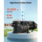 Αντλία πισίνας VEVOR Above Ground, 180W, 10.800 L/H Max Flow Αντλία πισίνας μονής ταχύτητας, AC 220-240V, 2850 RPM, Max Head Lift 8 m, με καλάθι φίλτρου & καπάκι, για πισίνες και υδρομασάζ, υδρομασάζ,