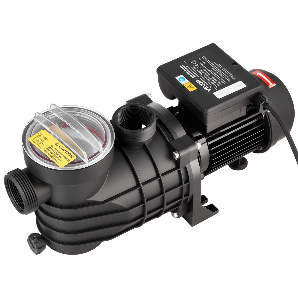 Αντλία πισίνας VEVOR Above Ground, 180W, 10.800 L/H Max Flow Αντλία πισίνας μονής ταχύτητας, AC 220-240V, 2850 RPM, Max Head Lift 8 m, με καλάθι φίλτρου & καπάκι, για πισίνες και υδρομασάζ, υδρομασάζ,