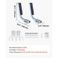 VEVOR Boat Trailer Guides, 470 mm/520 mm Height Adjustable Trailers Guide, 2PCS Thickened High-Duty Trailer Guide-Ons with Smooth Roller Guiding, για σκάφη V-Hull, Σκάφη μικρού έως μεσαίου μεγέθους