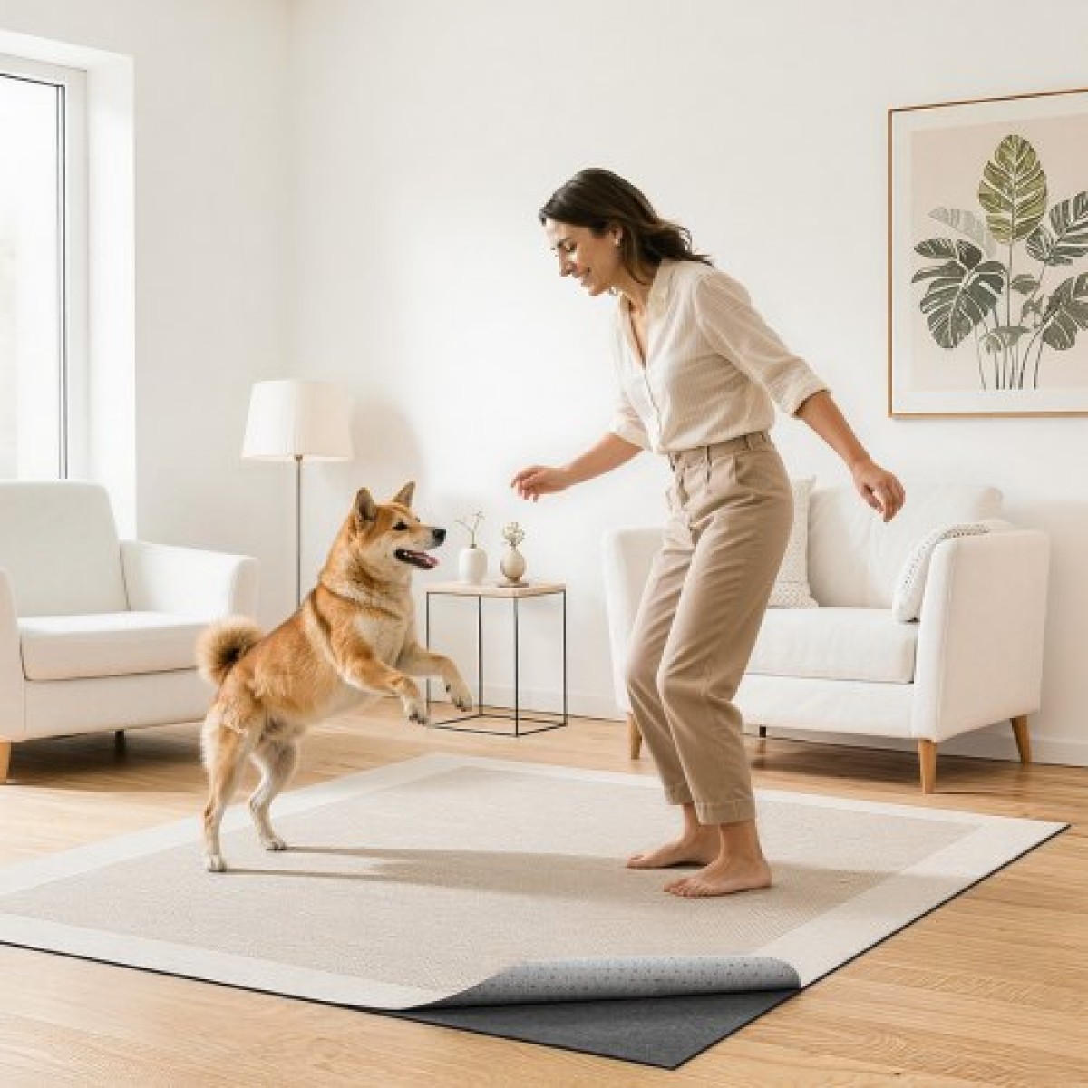 VEVOR Rug Pad 1,52 x 2,13 m, Αντιολισθητικό μαξιλάρι περιοχής χαλιού, επένδυση χαλιού με μαξιλάρι από τσόχα διπλής επιφάνειας & λαστιχένια λαβή, προστασία δαπέδου από σκληρό ξύλο για όλα τα δάπεδα, φινιρίσματα, κρατά τα χαλιά στη θέση τους
