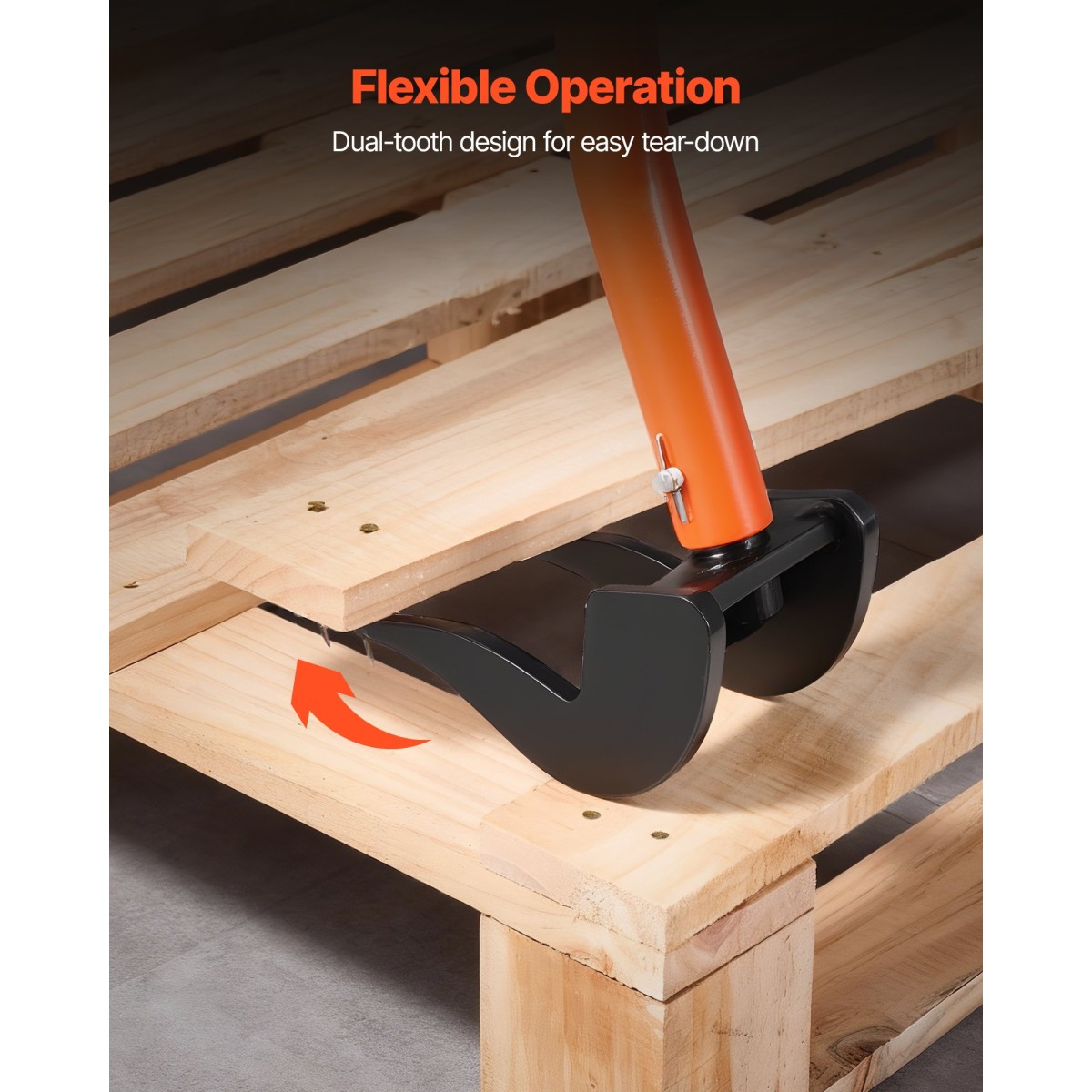 VEVOR Pallet Buster Tool, 1,27 m Carbon Steel Handle Wrecking Pry Bar, 907 kg χωρητικότητα, Εργαλείο αφαίρεσης σανίδων καταστρώματος βαρέως τύπου, μπάρα θραύσης για δάπεδα, πλαίσιο, στέγες, επένδυση, γυψοσανίδα