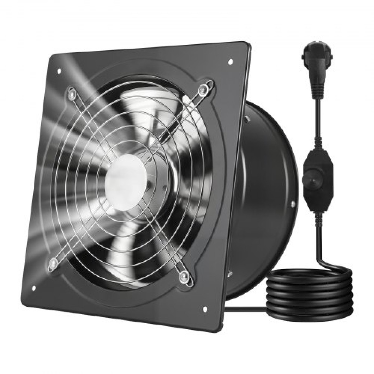 VEVOR 25,4 cm ανεμιστήρας εξάτμισης, 988 CFM ανεμιστήρας υψηλής ταχύτητας επιτοίχιας βάσης με έλεγχο ταχύτητας, χαμηλής κατανάλωσης, φορητός εξαγωγέας εξαερισμού για σοφίτα, γκαράζ, υπόγειο, εργαστήριο, κουζίνα, κοτέτσι, μαύρο