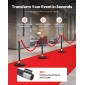 VEVOR Stanchion Post, 6 τμχ Σετ Crowd Control Barrier με Κόκκινο Χαλί, 4 Red Velvet Σχοινιά, Ανοξείδωτο Χρυσό Stanchion Post Queue με Κοίλη Βάση για Θέατρο, Πάρτυ, Γάμο, Έκθεση (Μαύρο)