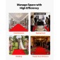 VEVOR Stanchion Post, 6 τμχ Σετ Crowd Control Barrier με Κόκκινο Χαλί, 4 Red Velvet Σχοινιά, Ανοξείδωτο Χρυσό Stanchion Post Queue με Κοίλη Βάση για Θέατρο, Πάρτυ, Γάμο, Έκθεση (Μαύρο)