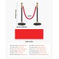 VEVOR Stanchion Post, 6 τμχ Σετ Crowd Control Barrier με Κόκκινο Χαλί, 4 Red Velvet Σχοινιά, Ανοξείδωτο Χρυσό Stanchion Post Queue με Κοίλη Βάση για Θέατρο, Πάρτυ, Γάμο, Έκθεση (Μαύρο)