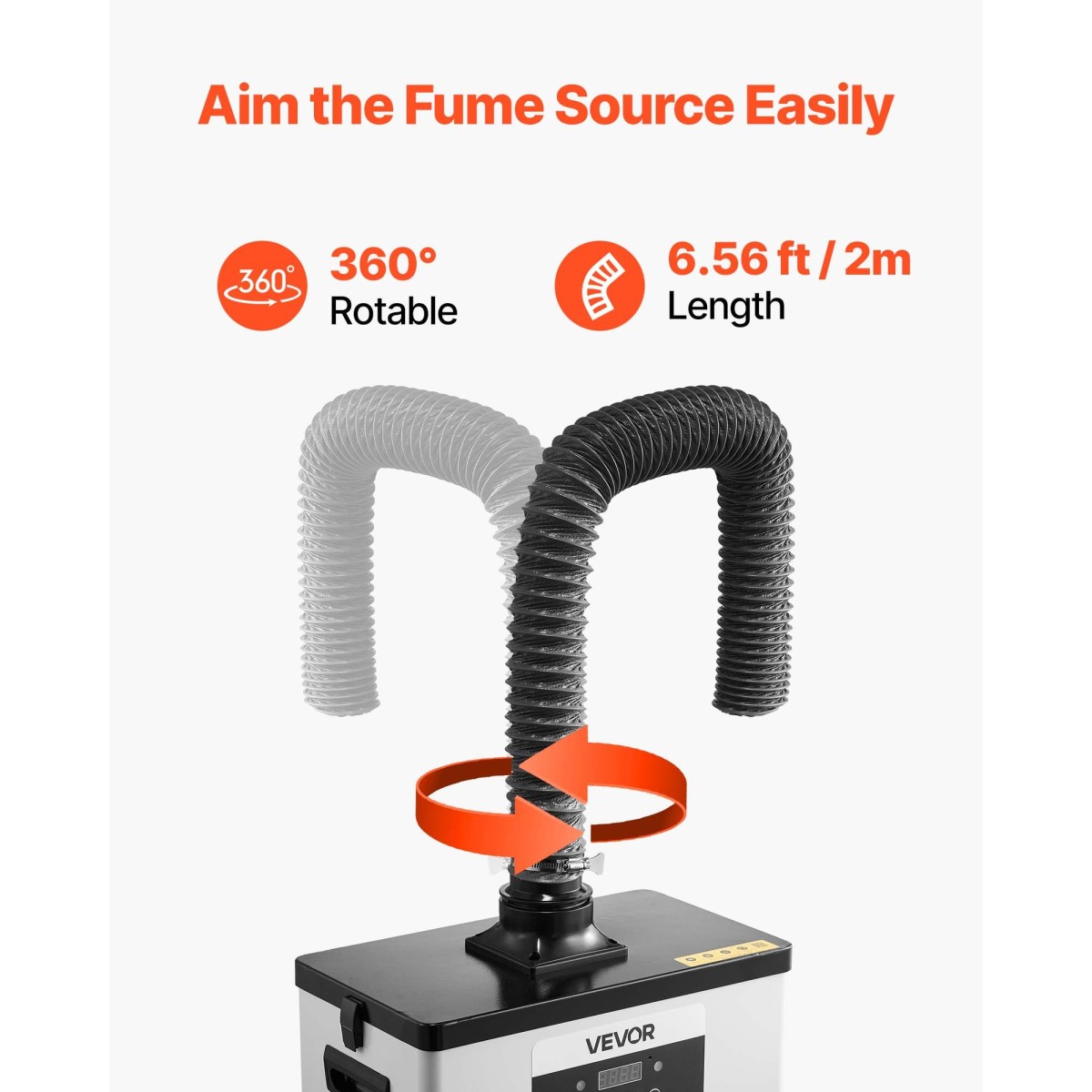 VEVOR Solder Fume Extractor, αναβαθμισμένος απορροφητής καπνού με φίλτρο 4 σταδίων με ισχυρή αναρρόφηση 510 m³/h, 10 ταχύτητες & τηλεχειριστήριο Brushless Smoke Extractor για χάραξη με λέιζερ, εκτύπωση 3D