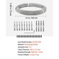Κιτ συρματόσχοινου VEVOR 3,2 mm, μήκους 12,2 m, καλώδιο σύρματος από ανοξείδωτο χάλυβα 316, αντοχή σε θραύση 7,1 kN, κατασκευή 7 x 7 σκελών, χαλύβδινο καλώδιο για σύστημα κιγκλιδώματος καταστρώματος, πέργκολα κήπου, φώτα χορδών