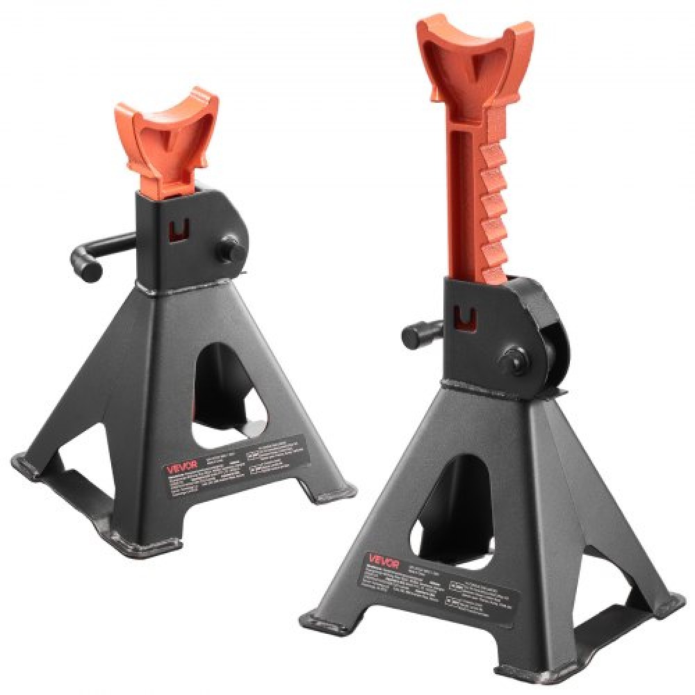 VEVOR Jack Stand, χωρητικότητα 3 Ton (6.600 lbs), 275-415 mm ρυθμιζόμενο ύψος, βαρέως τύπου Steel Jack Stand με κλείδωμα, για ανύψωση SUV, Pickup, Αυτοκίνητο και UTV/ATV, 1 ζευγάρι, μαύρο και πορτοκαλί
