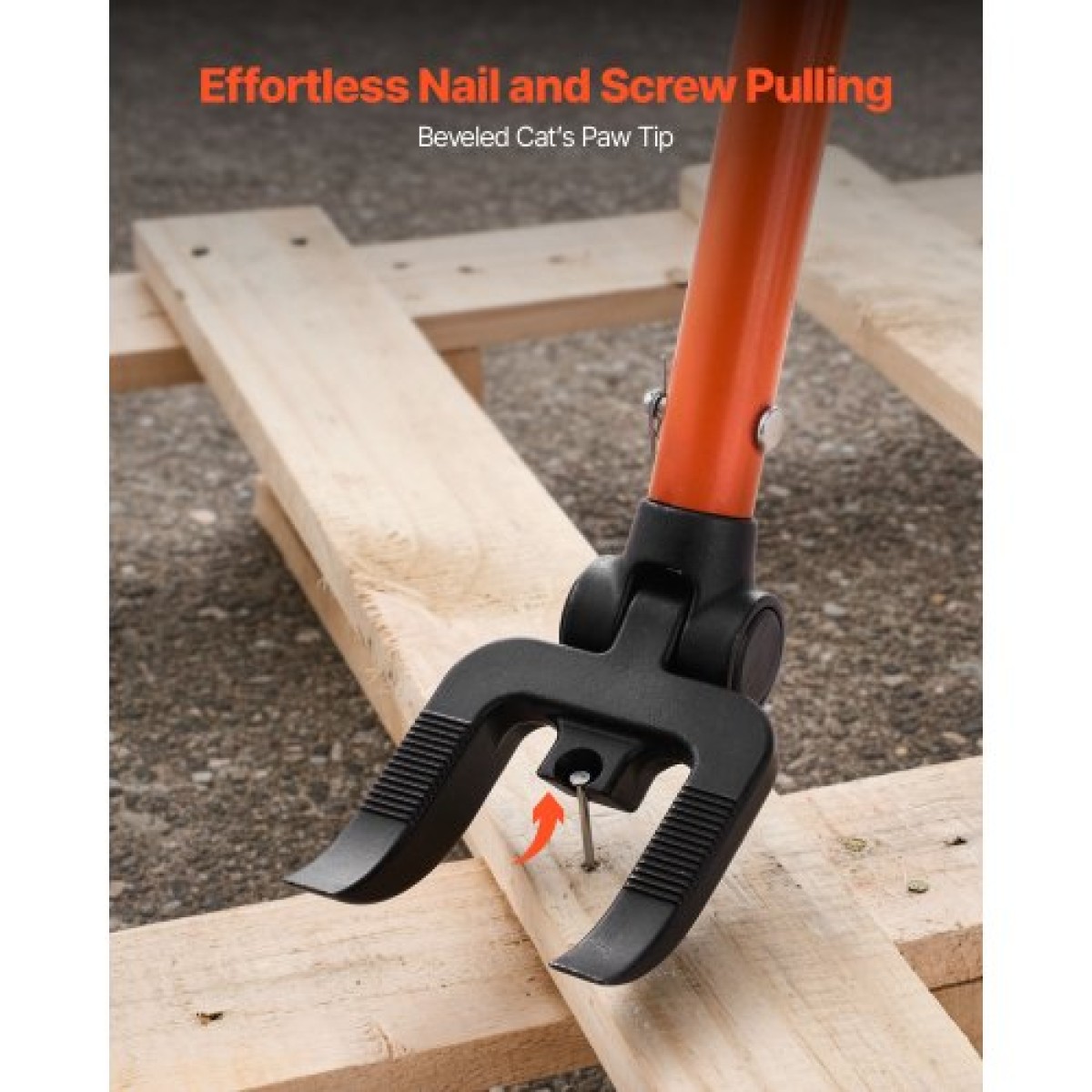 VEVOR Pallet Buster Tool, 1,1 m Carbon Steel Handle Wrecking Pry Bar, Weight Capacity 907 kg, Heavy Duty Deck Board Deck Removal Tool, Breaker Bar για δάπεδα, πλαισίωση, στέγες, επένδυση, γυψοσανίδα