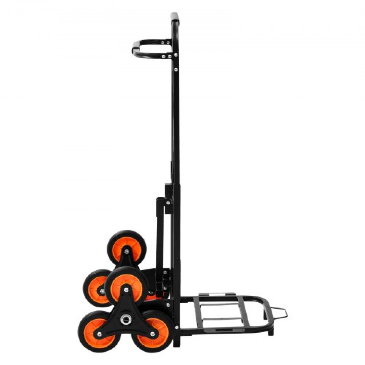 Καροτσάκι αναρρίχησης σκαλοπατιών VEVOR, 100 kg, ικανότητα αναρρίχησης σκάλας, πτυσσόμενο καρότσι βαρέως τύπου με τηλεσκοπική λαβή, 6 ρόδες και 2 κορδόνια bungee, κούκλα αναρρίχησης σκάλας για σπίτι, παντοπωλεία, αποθήκη