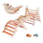 VEVOR Pikler Triangle Set, 9 σε 1 Toddler Climbing Toys Indoor, με 2 Ξύλινα Αυτοκίνητα, Μαξιλάρι, Τρίγωνο, Αψίδα και Ράμπα, Φορτίο 68 κιλών, Πτυσσόμενο Σετ αναρρίχησης Montessori για νήπια και παιδιά, πορτοκαλί