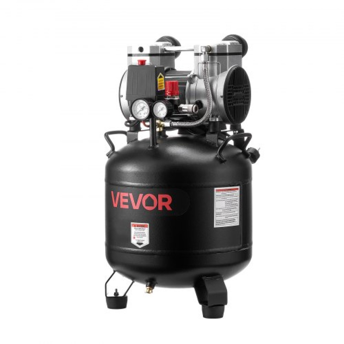 VEVOR 30L Air Compressor, 1,5KW 113L/min at 6,2 Bar Air Compressors, Max 10 Bar Pressure Oil-free Tank Compressor for Auto Repair, Infletting ελαστικών, Spray Paining, Woodwork Nailing