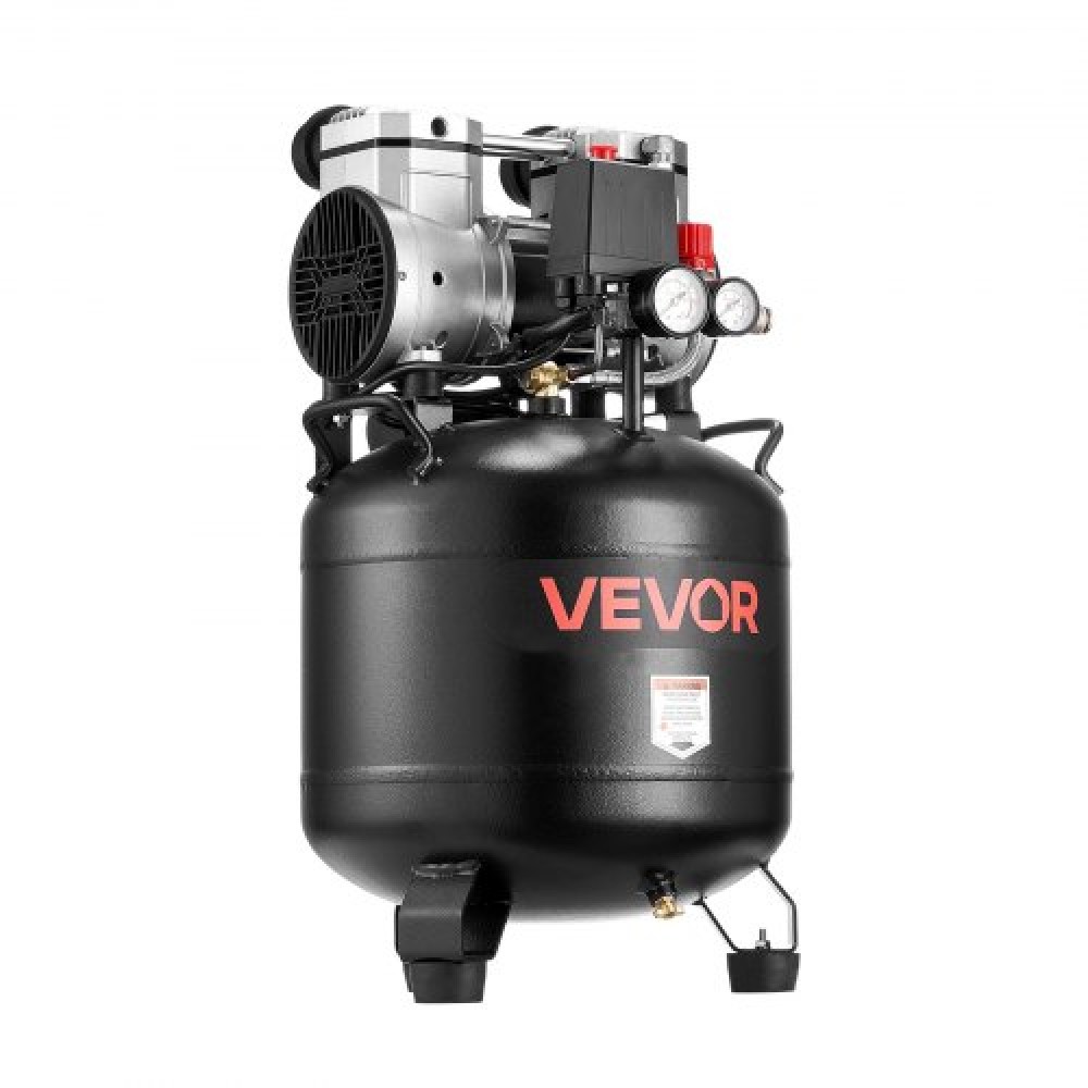 VEVOR 30L Air Compressor, 1,5KW 113L/min at 6,2 Bar Air Compressors, Max 10 Bar Pressure Oil-free Tank Compressor for Auto Repair, Infletting ελαστικών, Spray Paining, Woodwork Nailing
