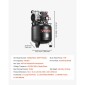 VEVOR 30L Air Compressor, 1,5KW 113L/min at 6,2 Bar Air Compressors, Max 10 Bar Pressure Oil-free Tank Compressor for Auto Repair, Infletting ελαστικών, Spray Paining, Woodwork Nailing