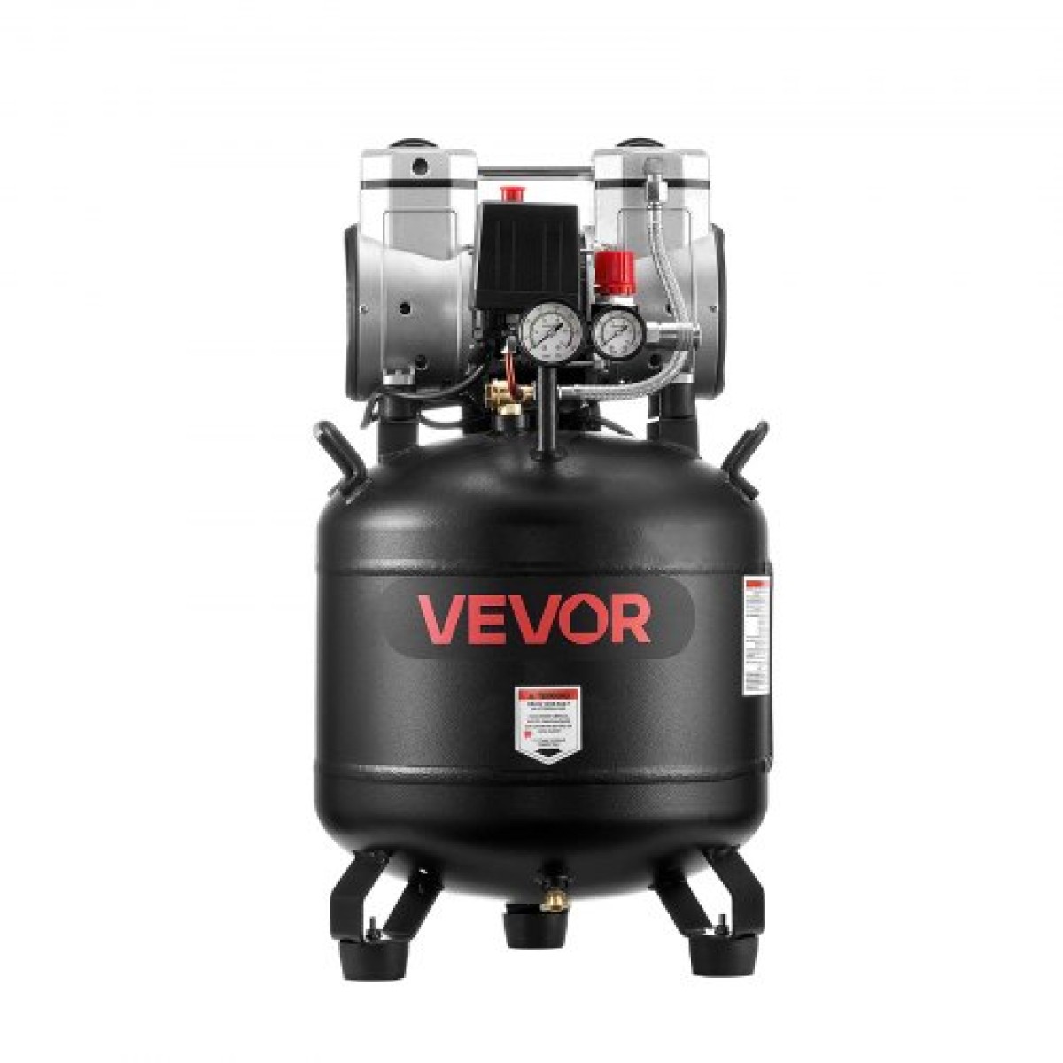 VEVOR 30L Air Compressor, 1,5KW 113L/min at 6,2 Bar Air Compressors, Max 10 Bar Pressure Oil-free Tank Compressor for Auto Repair, Infletting ελαστικών, Spray Paining, Woodwork Nailing