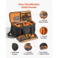 Τσάντα καλωδίου VEVOR Rolling DJ, 1680D, Επενδυμένη τσάντα Gig File με ρόδες, 6 αποσπώμενο διαχωριστικό, Θήκη αποθήκευσης μουσικής ταξιδιού, για επαγγελματικό εξοπλισμό DJ, μουσικά όργανα και αξεσουάρ, εξοπλισμός ήχου