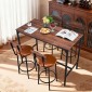 VEVOR Table Bar, 5PCS 1193,8mm Bars Σετ Τραπεζών, Σετ Τραπέζια και Καρέκλες Μπαρ με Σχέδιο Στρογγυλεμένων άκρων, Ορθογώνιο Τραπέζι Παμπ με Τέσσερα Σκαμπό για Σαλόνι, Τραπεζαρία, Κουζίνα, Χρώμα Καρυδιά, Μαύρο
