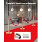 VEVOR Stanchion Post, 6 τμχ Σετ Crowd Control Barrier με Κόκκινο Χαλί, 4 Red Velvet Σχοινιά, Ανοξείδωτο Χρυσό Stanchion Post Queue με Κοίλη Βάση για Θέατρο, Πάρτυ, Γάμο, Έκθεση (Χρυσός)