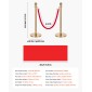 VEVOR Stanchion Post, 6 τμχ Σετ Crowd Control Barrier με Κόκκινο Χαλί, 4 Red Velvet Σχοινιά, Ανοξείδωτο Χρυσό Stanchion Post Queue με Κοίλη Βάση για Θέατρο, Πάρτυ, Γάμο, Έκθεση (Χρυσός)