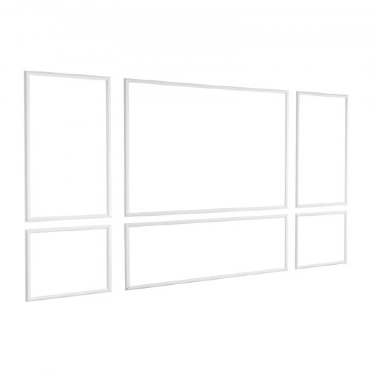 VEVOR Molding Wall Pack 3, Κιτ πάνελ με σκοτάδι, Ελαφρύ βαμμένο πολυστυρένιο, Εύκολη εγκατάσταση Έντονη επένδυση τοίχου για εσωτερική διακόσμηση Σαλόνι, Υπνοδωμάτιο, Σπίτι, Λευκό (58x143 + 58x58 cm)