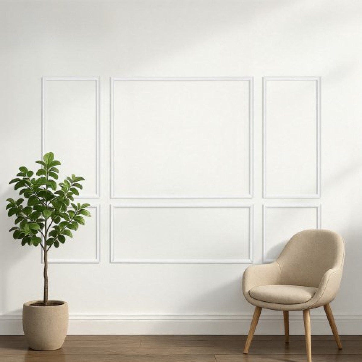 VEVOR Molding Wall Pack 3, Κιτ πάνελ με σκοτάδι, Ελαφρύ βαμμένο πολυστυρένιο, Εύκολη εγκατάσταση Έντονη επένδυση τοίχου για εσωτερική διακόσμηση Σαλόνι, Υπνοδωμάτιο, Σπίτι, Λευκό (58x143 + 58x58 cm)