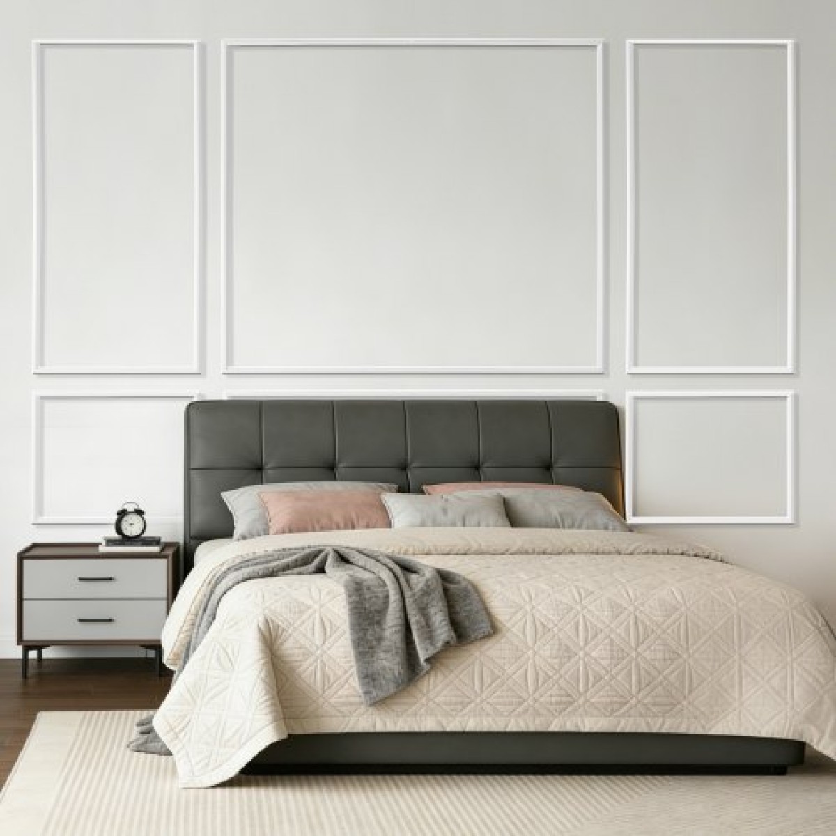 VEVOR Molding Wall Pack 3, Κιτ πάνελ με σκοτάδι, Ελαφρύ βαμμένο πολυστυρένιο, Εύκολη εγκατάσταση Έντονη επένδυση τοίχου για εσωτερική διακόσμηση Σαλόνι, Υπνοδωμάτιο, Σπίτι, Λευκό (58x143 + 58x58 cm)
